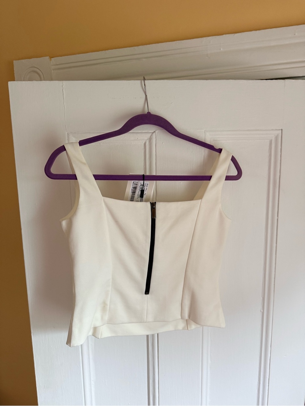 NWT Marcella NYC Off-White Square Neck Corset Tank Top - Size M - Picture 7 of 7